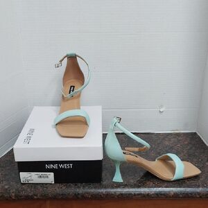 Nine West Women's Mint Green Heeled Sandals...SIZE 6.5